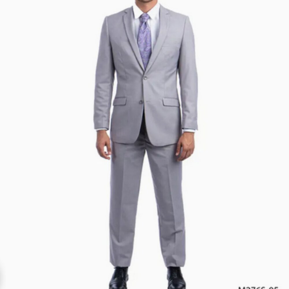NWT Mens Suit 2PC- Slim Fit Coat & Trousers, Light Grey